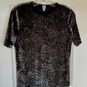 Velvet chic t-shirt leopard pattern